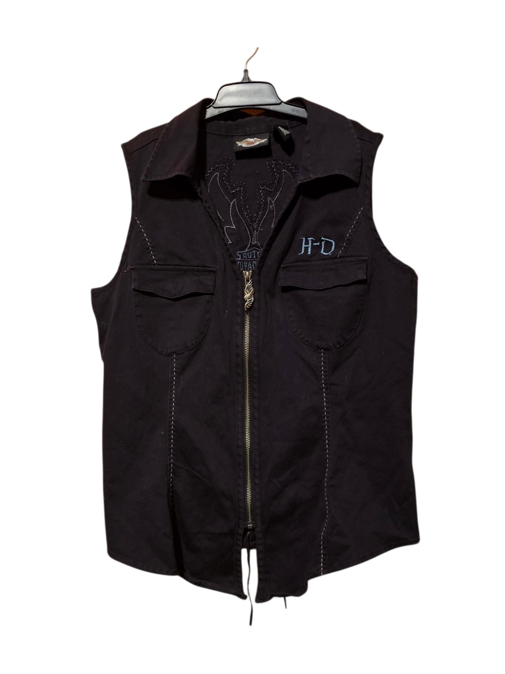 Harley-Davidson Womens  Biker Zip Up Vest Large